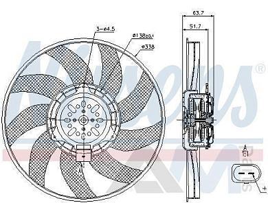 Дополнительный вентилятор охлаждения 85727 (NISSENS) для Q5 (8R) 2008-2017 3.0TDI