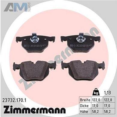 Задние тормозные колодки (23732.170.1) ZIMMERMANN для BMW 5 Серии (E60) 520-525