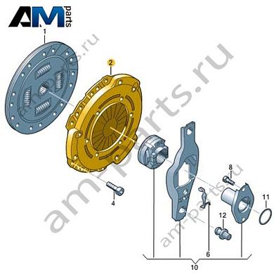 Нажимной диск VAG 04C141025GКупить нажимной диск 04C141025G Фольксваген/Ауди/Шкода на выгодных условиях