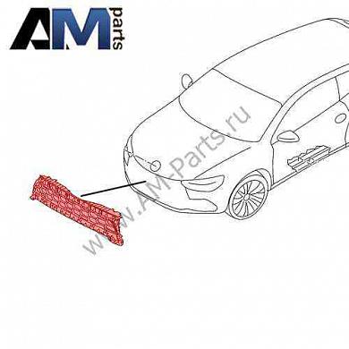 Решетка радиатора верхняя Сирокко (2015-2017) 1K8853653C9B9