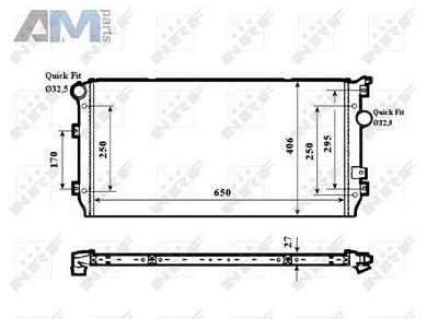 Радиатор охлаждения двигателя NRF (58339) Volkswagen Tiguan I (2007-2011) 1.4TSI CAVA