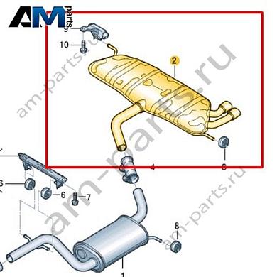 Задний глушитель Volkswagen Scirocco 2015-2018 1K8253609ADКупить задний глушитель 1K8253609AD Фольксваген Сирокко 2015-2018- бесплатная доставка