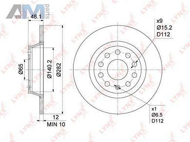 Диск тормозной задний LYNX для Yeti 2009-2018 BN-1198