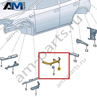 Часть стойки В Volkswagen id4/id5 2021-2024 11A864016AКупить часть стойки В 11A864016A на Фольксваген id4/id5 2021-2024- минимальная цена