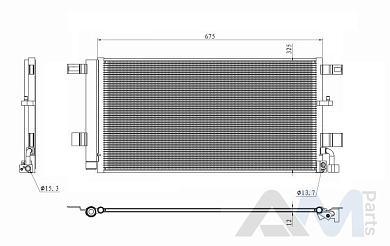 Радиатор кондиционера NRF (350454) для Audi A4 (B9) 2015-2020 2.0TFSI