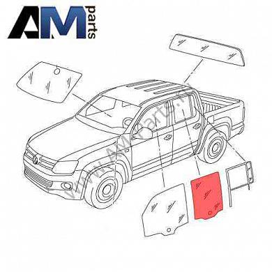 Стекло задней двери левое Amarok 2H7845205