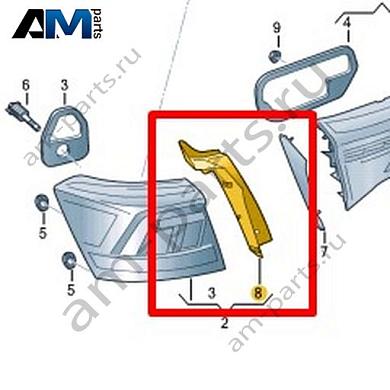 Накладка заднего фонаря Volkswagen T-Roc Cabrio 2020-2024 2GC945311AКупить накладку заднего фонаря 2GC945311A для Фольксваген Т-рок Кабриолет 2020-2024- акция