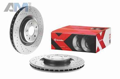 Передние перфорированные тормозные диски BREMBO 09.B039.1X Audi Q5 (8R) 2008-2017