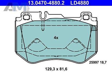 Керамические передние тормозные колодки 13-0470-4880-2 ATE для Мерседес C-260
