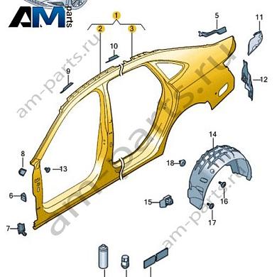Боковина Volkswagen Jetta VII 2020-2024 17A809605BКупить боковину 17A809605B Фольксваген Джетта VII 2020-2024- бесплатная доставка