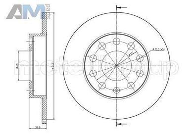 Задние тормозные диски CIFAM 800748C для Audi A4 (B7) 2005-2009