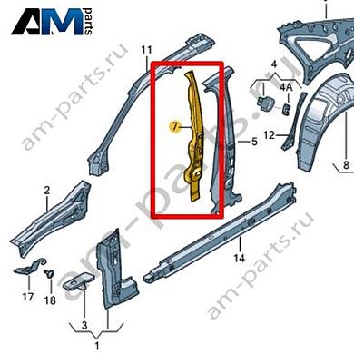 Усилитель стойки В Volkswagen Jetta VII 2020-2024 17A810069CКупить усилитель стойки В 17A810069C на Фольксваген Джетта VII 2020-2024- минимальная цена