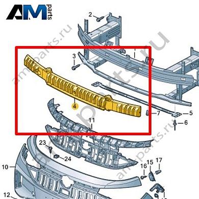 Вспененный наполнитель переднего бампера Volkswagen id4/id5 2021-2024 11E807248AКупить вспененный наполнитель переднего бампера 11E807248A на Фольксваген id4/id5 2021-2024- гарантия наличия