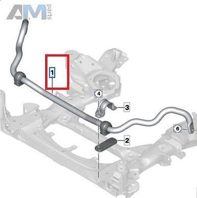 Передний стабилизатор 31356873972 на BMW X6 (G06) 2019-2025