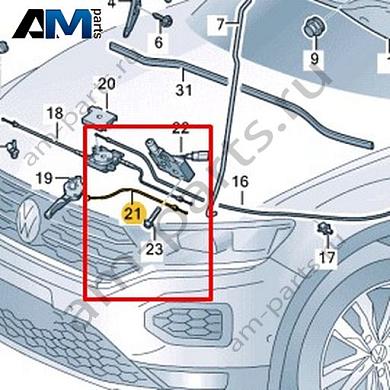 Трос капота Volkswagen T-Roc 2018-2024 2GA823528Купить трос капота 2GA823528 на Фольксваген Т-рок 2018-2024- выгодные цены