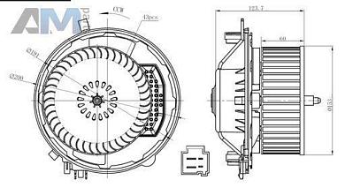 Вентилятор отопителя салона (34283) NRF Audi TT (8S) 2014-2019