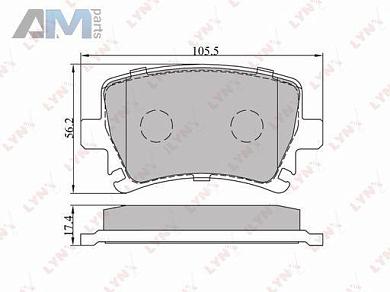 Колодки тормозные задние LYNX для Mk3 (2013-2016) BD-1204