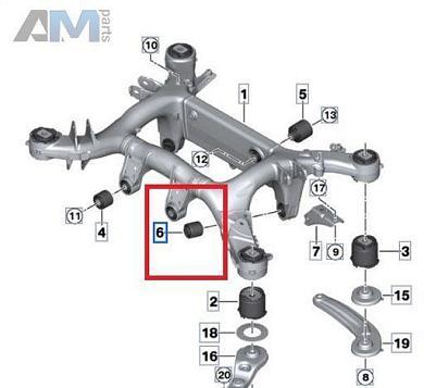 Сайлентблок подрамника задний нижний 33326881781 для BMW X5 (G05) 2018-2023