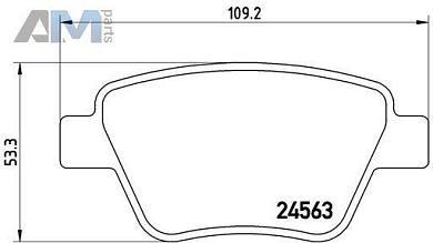 Задние керамические тормозные колодки BREMBO P85114X для Audi A1 (8X) 2011-2018