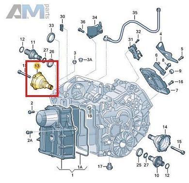 Вал с фланцем правый 0AM409344A  Skoda Fabia DQ200 (7-АКП DSG)