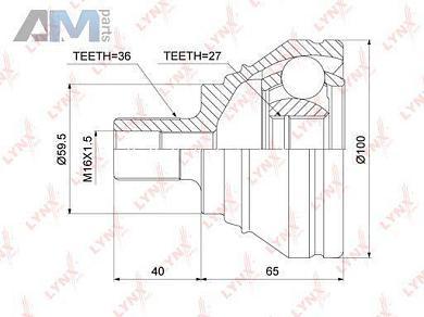 ШРУС наружный LYNX для Tiguan (2012-2016) CO-3821
