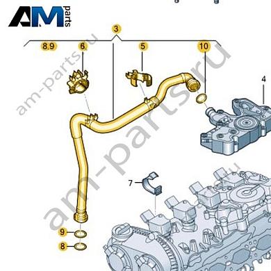 Вентиляционная трубка VAG 06N103213Купить вентиляционную трубку 06N103213 для Фольксваген/Ауди/Шкода- минимальная цена