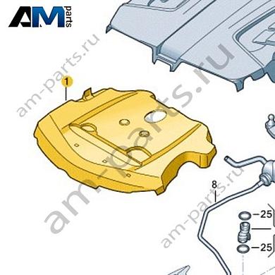 Задний кожух впускного коллектора VAG 06E103925ABКупить задний кожух впускного коллектора 06E103925AB на Фольксваген/Ауди/Шкоду- минимальная цена
