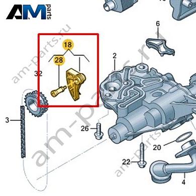 Натяжитель цепи VAG 06K109507RКупить натяжителя цепи 06K109507R на Фольксваген/Ауди/Шкоду- акция