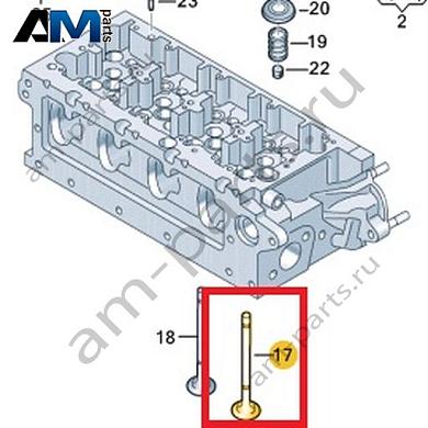 Впускной клапан VAG 03N109601Купить впускной клапан 03N109601 на Фольксваген/Ауди/Шкоду- акция