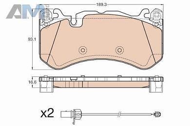 Передние тормозные колодки (GDB1977) TRW на Mercedes C-Class W205 63 AMG