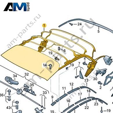 Каркас складной крыши Volkswagen T-Roc Cabrio 2020-2024 2GC871025AКупить каркас складной крыши 2GC871025A для Фольксваген Т-рок Кабриолет 2020-2024 на выгодных условиях