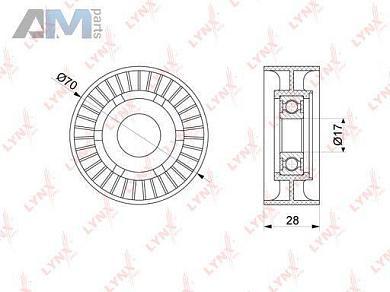 Ролик натяжного механизма LYNX для Мерседес Спринтер (W909) 308CDI 2.1 л. (109 л.с.) PB-5228