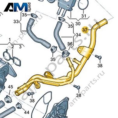Трубопровод системы охлаждения VAG 06L121083BКупить трубопровод системы охлаждения 06L121083B для Фольксваген/Ауди/Шкода по минимальной цене