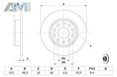 Задние тормозные диски BOSCH 0986479C20 Audi A3 (8V) 2012-2020