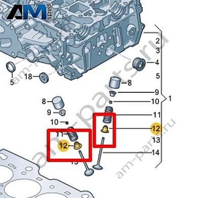 Маслосъемный колпачок VAG 0XW109675Купить маслосъемный колпачок 0XW109675 Фольксваген/Ауди/Шкода- акция