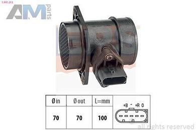 Расходомер воздуха EPS (1991212) Volkswagen B5 (1997-2005) 1.8T