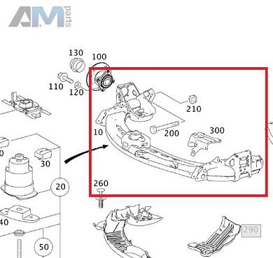 Подрамник задний A1693500100 Mercedes A-class W169