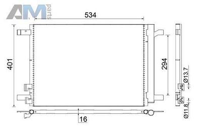 Радиатор кондиционера AC772000S (MAHLE/KNECHT) для  Skoda Octavia A7 рестайлинг 1.8TFSI