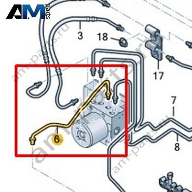 Тормозная трубка от гидравлической системы к тормозному шлангу Volkswagen AMAROK 2017-2022 2H3614728Купить тормозную трубку от гидравлической системы к тормозному шлангу 2H3614728 Фольксваген Амараок 2017-2022- спец. Цена