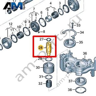 Ось шестерни заднего хода VAG 0CK311769AКупить ось шестерни заднего хода 0CK311769A для Фольксваген/Ауди/Шкода- выгодные цены