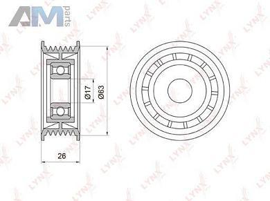 Ролик направляющий LYNX для Мерседес Спринтер (W909) 308CDI 2.1 л. (109 л.с.) PB-7001