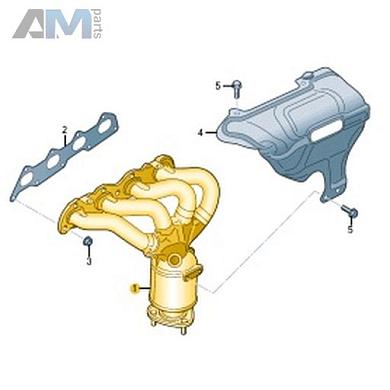 Выпускной коллектор с нейтрализатором VAG 036253056EКупить выпускной коллектор с нейтрализатором 036253056E Фольксваген/Ауди/Шкода- акция