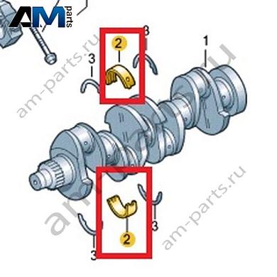Вкладыш коренного подшипника VAG 03N105591BКупить вкладыш коренного подшипника 03N105591B Фольксваген/Ауди/Шкода- спец. Цена