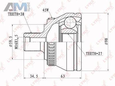 ШРУС наружный LYNX для Superb I CO-1202A