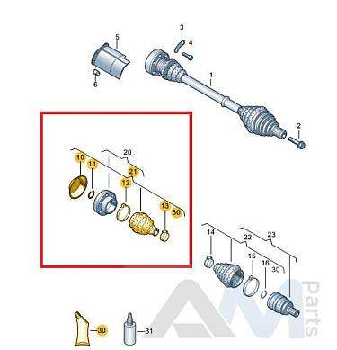 Пыльник внутреннего ШРУСа для 5-МКП 5QM498201D Volkswagen Taos (2020-2023)