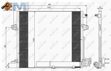 Радиатор кондиционера (NRF) 35618 для Mb ML 2005-2011 (W164) 350 (272 л.с.)