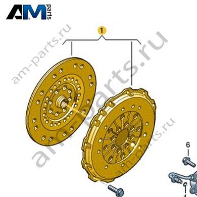 Комплект сцепления (диск/корзина) VAG 03N141015Купить комплект сцепления (диск/корзина) 03N141015 на Фольксваген/Ауди/Шкоду- спец. Цена
