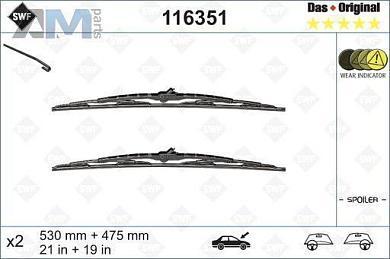 Комплект щеток стеклоочистителя (116351) SWF на Skoda Tour (1996-2011)