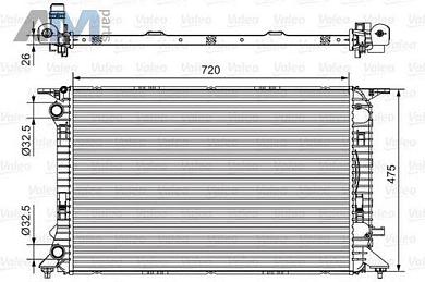 Радиатор охлаждения двигателя VALEO (735471) для Audi A4 (B8) 1.8 CABA/CAAB