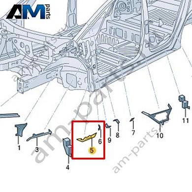 Часть стойки А Volkswagen id3 2020-2024 10A864014Купить часть стойки А 10A864014 для Фольксваген id3 2020-2024- минимальная цена